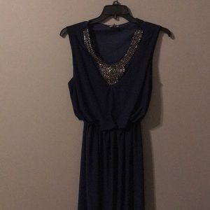Navy Dress with intricate beading